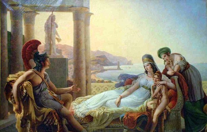 Enea racconta a Didone la sconfitta di Troia, Pierre-Narcisse Guérin (1815), París, Louvre. (Wikimedia commons)
