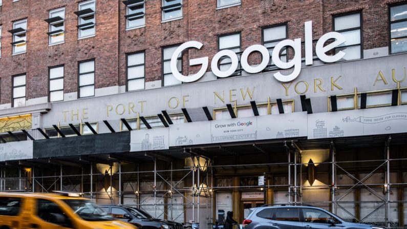 La sede di Google a New York, nella parte bassa di Manhattan, il 20 gennaio 2021. (Chung I Ho/The Epoch Times)