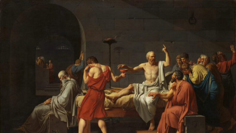 "La morte di Socrate" di Jacques-Louis David; 1787 circa, olio su tela. Metropolitan Museum of Art (dominio pubblico).