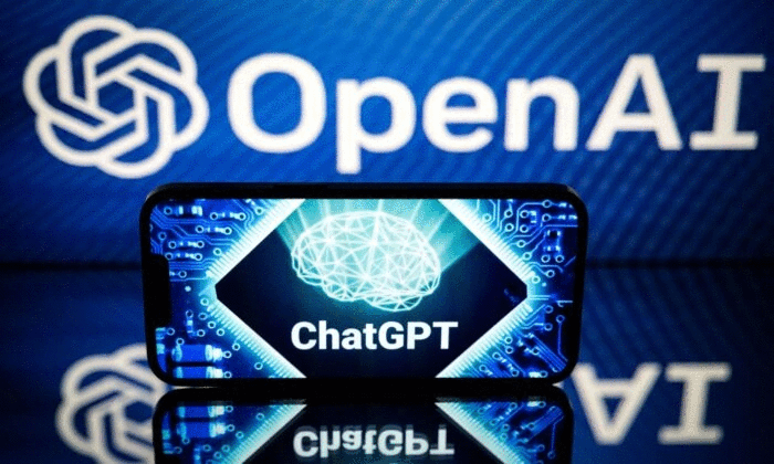 Schermi che mostrano i loghi di OpenAi e ChatGpt a Tolosa, in Francia, il 23 gennaio 2023. (Lionel Bonaventure/Afp tramite Getty Images)