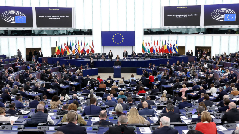 Parlamento Europeo, Strasburgo. Foto: FREDERICK FLORIN/AFP via Getty Images)