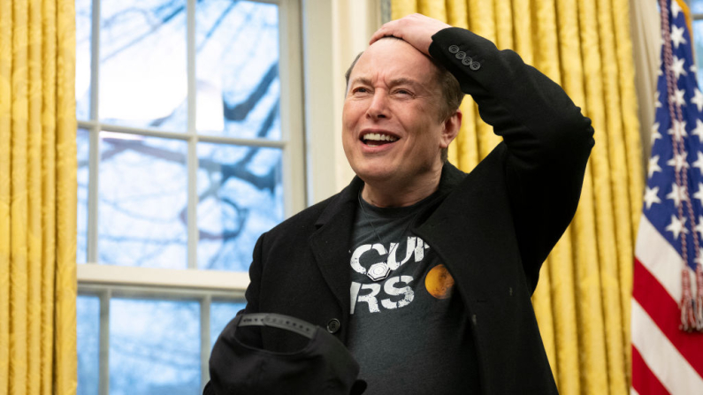 Elon Musk nell'Oval Office (foto: JIM WATSON/AFP via Getty Images).