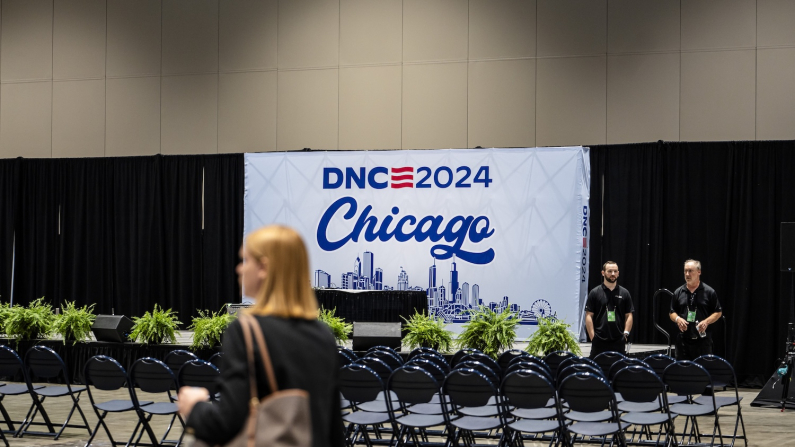 Il Congresso nazionale dei democratici di Chicago, 19 agosto 2024 (Madalina Vasiliu/The Epoch Times).