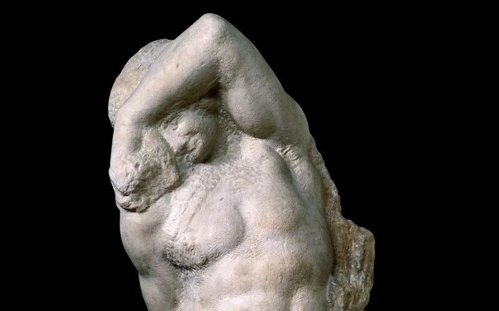Michelangelo, Giovane schiavo, 1530. Galleria dell'Accademia di Firenze. Pubblico dominio