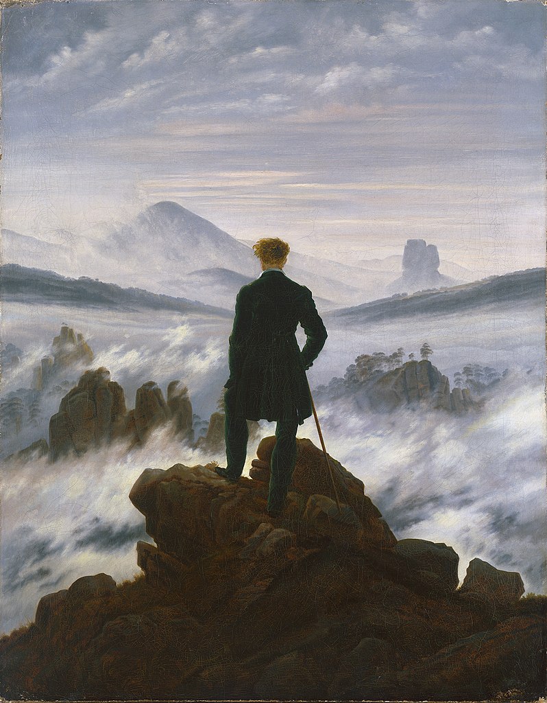 Viandante sul mare di nebbia, Caspar David Friedrich