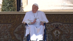 Papa Francesco fa la sua prima apparizione pubblica dopo il ricovero