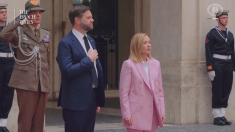 Giorgia Meloni riceve il vicepresidente degli Stati Uniti a Palazzo Chigi