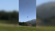 Atterraggio epico con paracadute