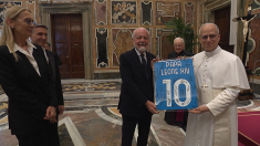 Papa Leone incontra il Napoli campione d’Italia