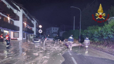 Frana a Borca  di Cadore, Vigili del fuoco in azione