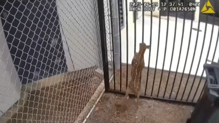 Cerbiatto cerca di entrare in carcere