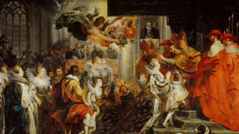 “L'incoronazione di Maria de' Medici a Saint-Denis”, di Peter Paul Rubens. Museo del Louvre, Parigi. Pubblico dominio