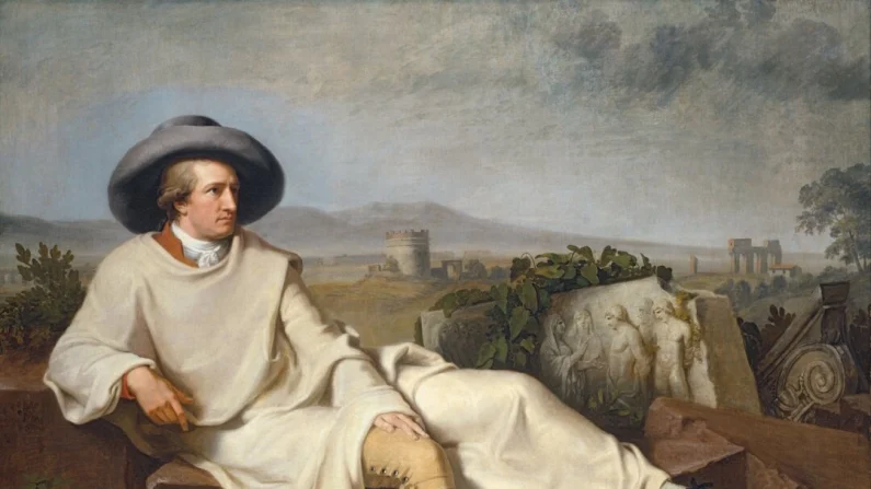 J.H.W. Tischbein, "Goethe nella Campagna romana" 1787. Pubblico dominio