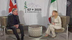 L’incontro tra la Meloni e Starmer al G7