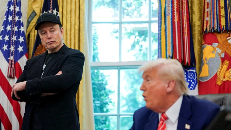 Il presidente Donald Trump e Elon Musk alla Casa Bianca. Foto: Nathan Howard/Reuters