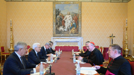 Mattarella a udienza da Leone XIV