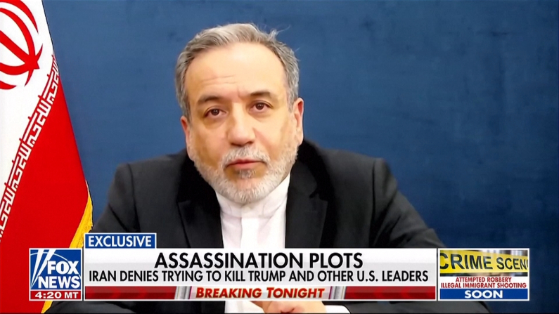 Il ministro degli Esteri iraniano Abbas Araghchi a Fox News (Immagine: Fox news channel's special report with Bret Baier)