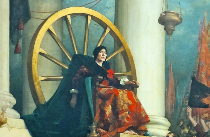 Fortuna, la dea romana della fortuna. Alfred Agache, 1885 | Alfred Agache/Pubblico dominio