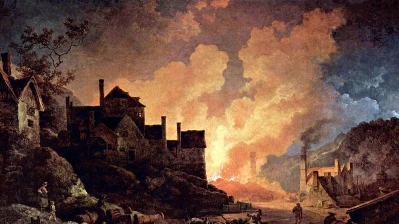 Philip James de Loutherbourg, Coalbrookdale di notte, 1801. Museo della Scienza, Londra. Pubblico dominio