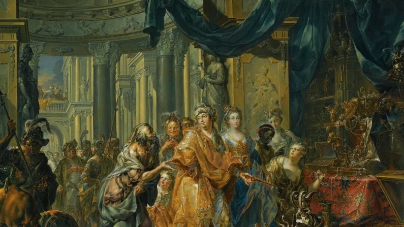 Johann Georg Platzer, "Creso e Solone”, XVIII secolo. Pubblico dominio