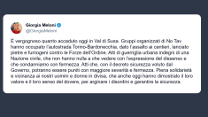 Meloni: condanna agli scontri No Tav in Val di Susa