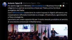 Tajani: Algeria partner chiave economico