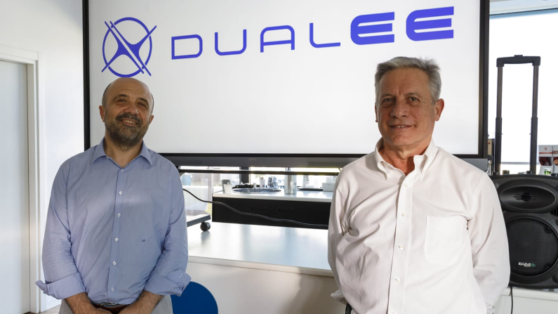 Gli amministratori delegati di Elettronica Melara ed Elsel, gli ingegneri Giulio Epis e Francesco Cicillini. Foto di Agenzia Nova