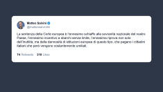 Salvini: sentenza Ue schiaffo alla sovranità e incentivo sbarchi
