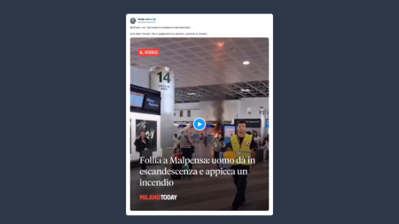 Salvini su incendio a Malpensa: lo straniero per la sinistra una risorsa