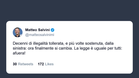 Salvini sullo sfratto del Leoncavallo: dopo decenni di illegalità tollerata finalmente la svolta
