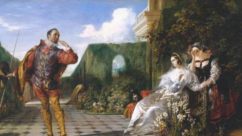 Daniel Maclise, “Scena dalla ‘Dodicesima notte’ (‘Malvolio e la Contessa’)”, 1840. National Gallery, Londra. Pubblico dominio.