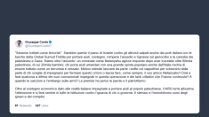 Conte: Netanyahu un criminale e chi porta aiuti a Gaza viene considerato terrorista