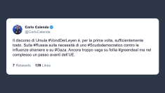 Calenda: discorso di von der Leyen finalmente tosto