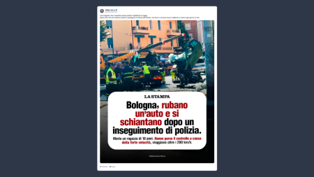 Salvini su incidente auto a Bologna: spero che nessuno perseguiti le Forze dell’Ordine