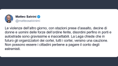 Salvini: cauzione per i cortei Basta violenze e disordini