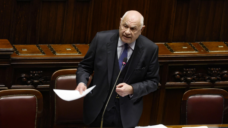 Il ministro della Giustizia, Carlo Nordio nellaula della Camera dei Deputati durante le comunicazioni sull'amministrazione della giustizia, Roma, 22 gennaio 2025. ANSA/FABIO FRUSTACI