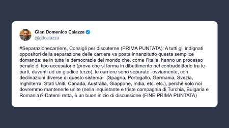 Caiazza su separazione carriere: i consigli per discuterne