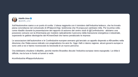 Urso: sull’automotive siamo a un punto di svolta
