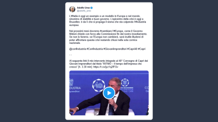 Urso: se l’Europa non cambia inutile illudersi di uscire dalla crisi agendo a livello nazionale