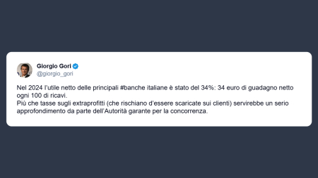 Gori: per il netto delle banche italiane serve approfondimento da parte dell’Autorità garante per la concorrenza