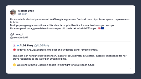 Federica Onori sulle elezioni parlamentari in Georgia: il popolo georgiano continua a difendere la propria libertà