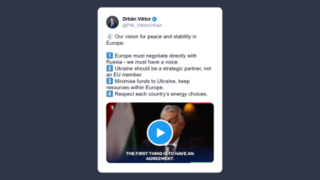 Orbán: La nostra visione per la pace e la stabilità in Europa