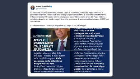 Piantedosi: l’Italia considera l’Africa una priorità strategica