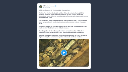 Comando centrale Usa: Hamas saccheggia camion di aiuti a Gaza